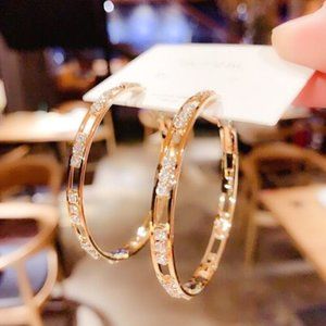 NEW 14K Gold Plated Gold Hoop Earrings